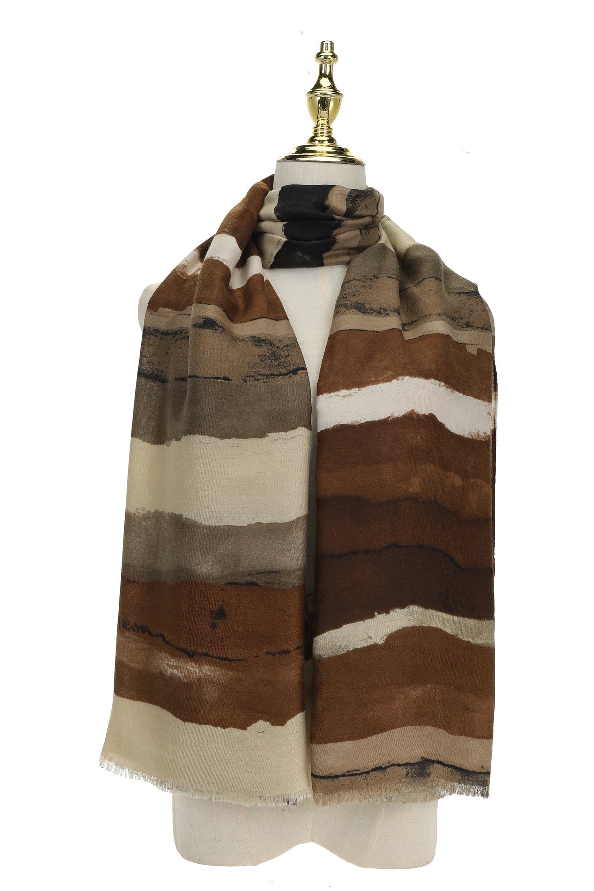 Brown Fringed Scarf - SC2099