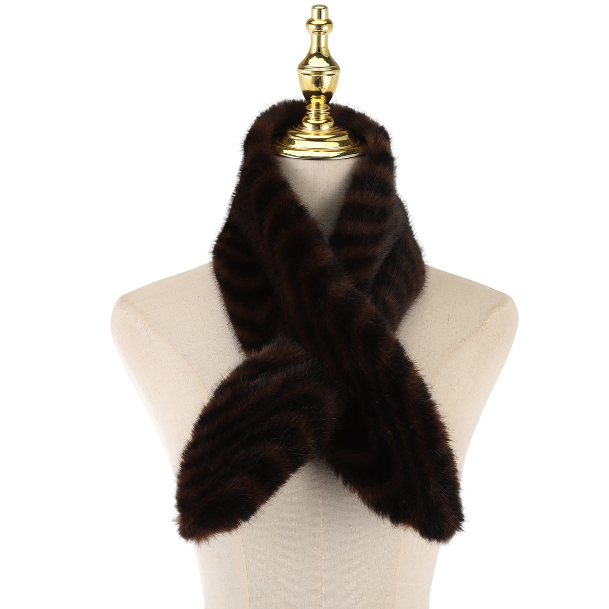 Dark Zebra Faux Fur Scarf - SC2114
