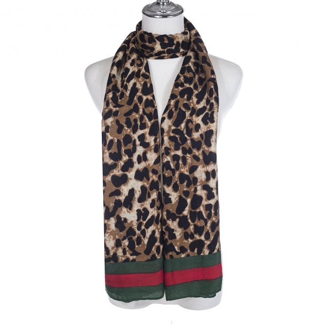Animal Print Border Trim Scarf - SC948