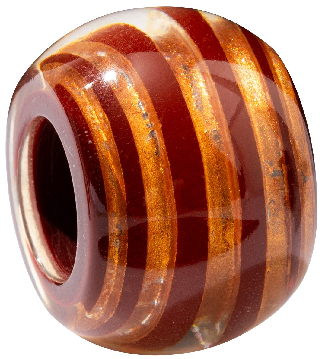 Bliss Striped Red & Brown Musee Bead