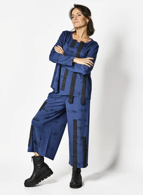 Blue Print Trousers - 4164