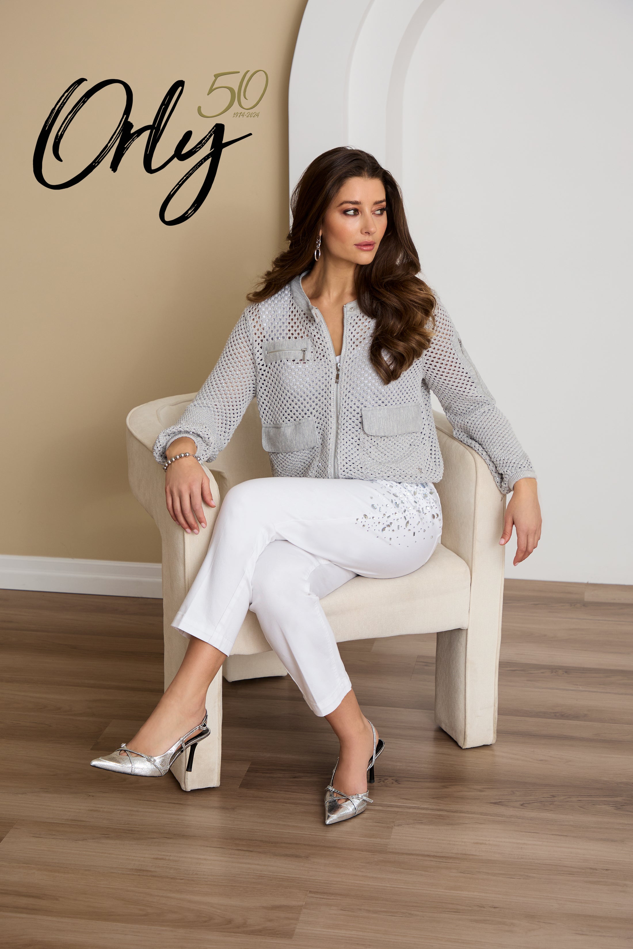 Silver Grey Mesh Zipper Jacket - 279