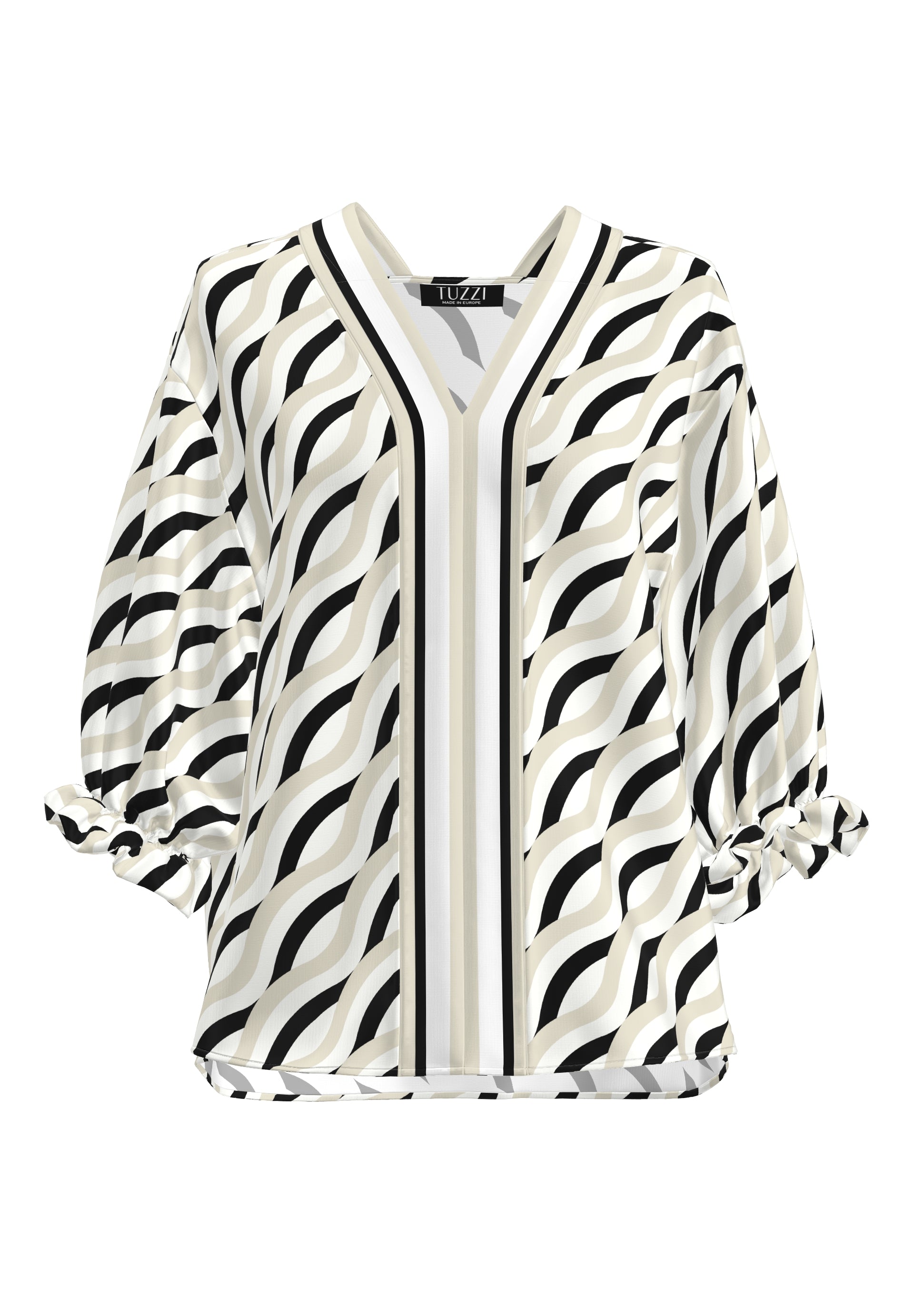 Print V Neck Blouse - 415101