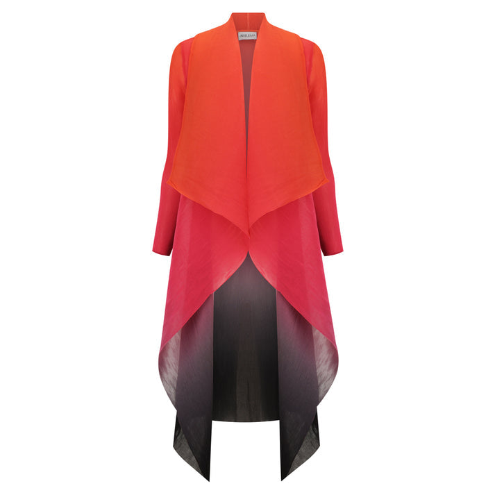 Tangerine Pink Glow Estrella Dress & Collare Coat