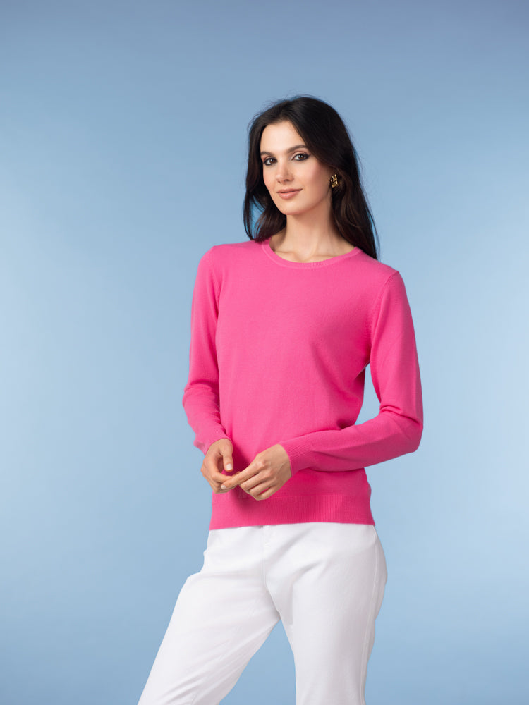 Fuchsia Fine Knit Sweater - A47704