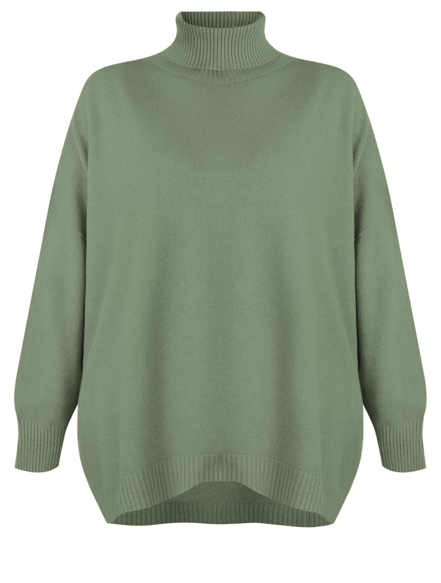 Zena Olive Polo Neck Jumper