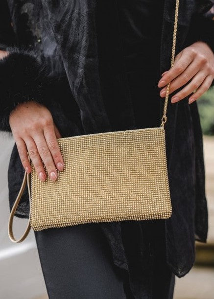 Gold Beaded Bag - BAG60