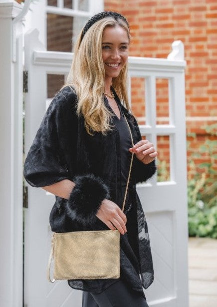 Gold Beaded Bag - BAG60