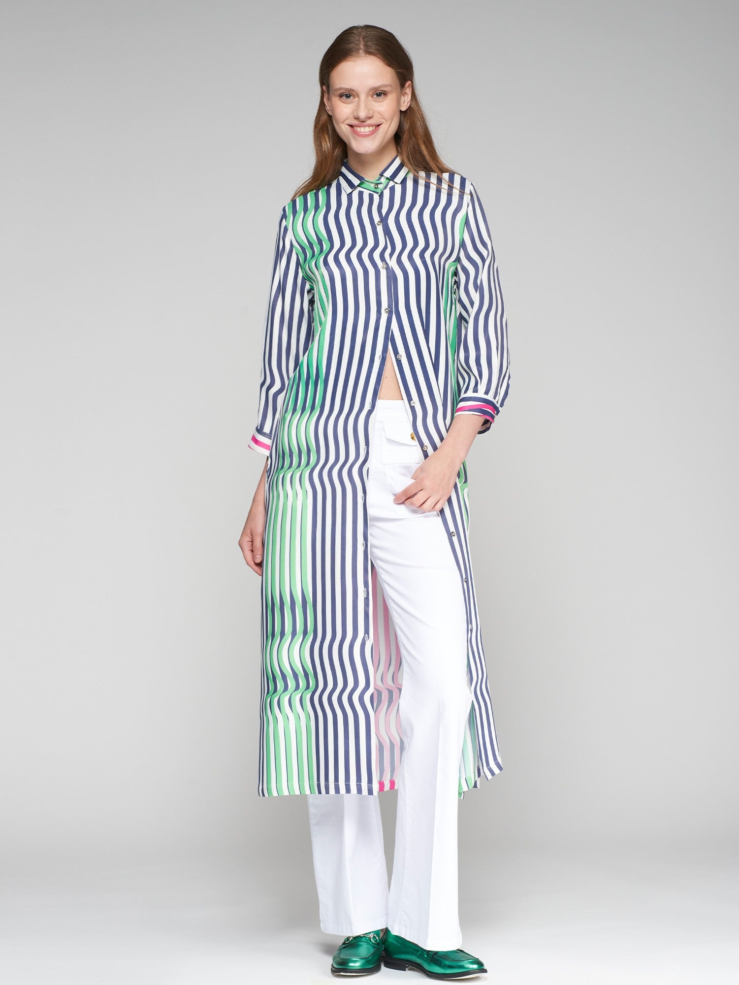 Antonella Navy Stripe Dress - 32339