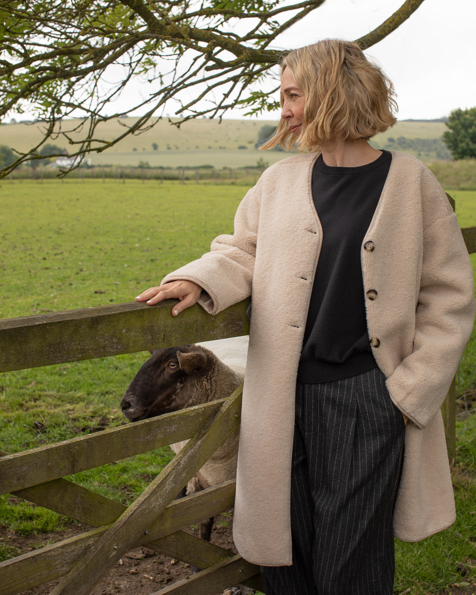 Maggie Cream Faux Sherpa Coat