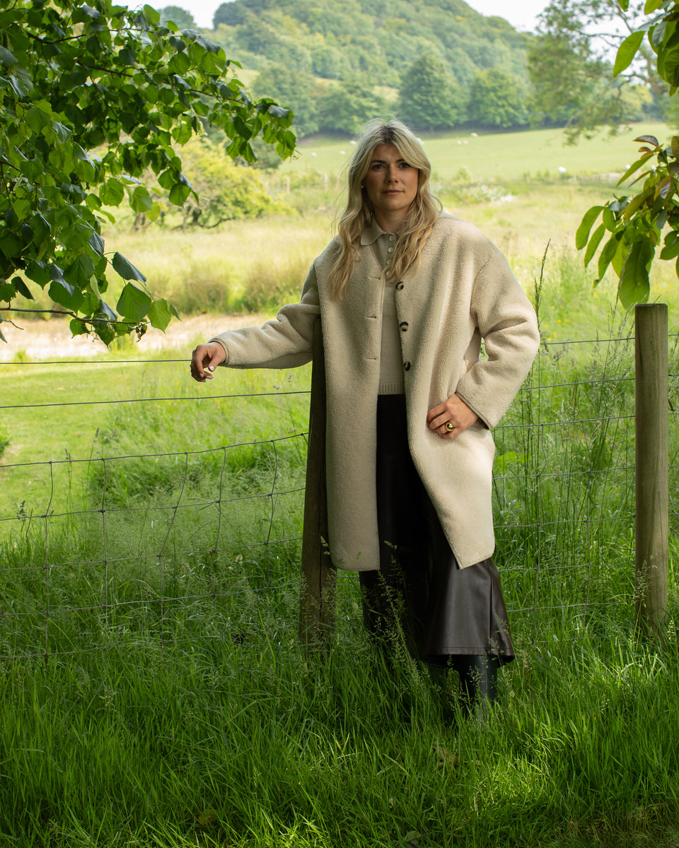 Maggie Cream Faux Sherpa Coat