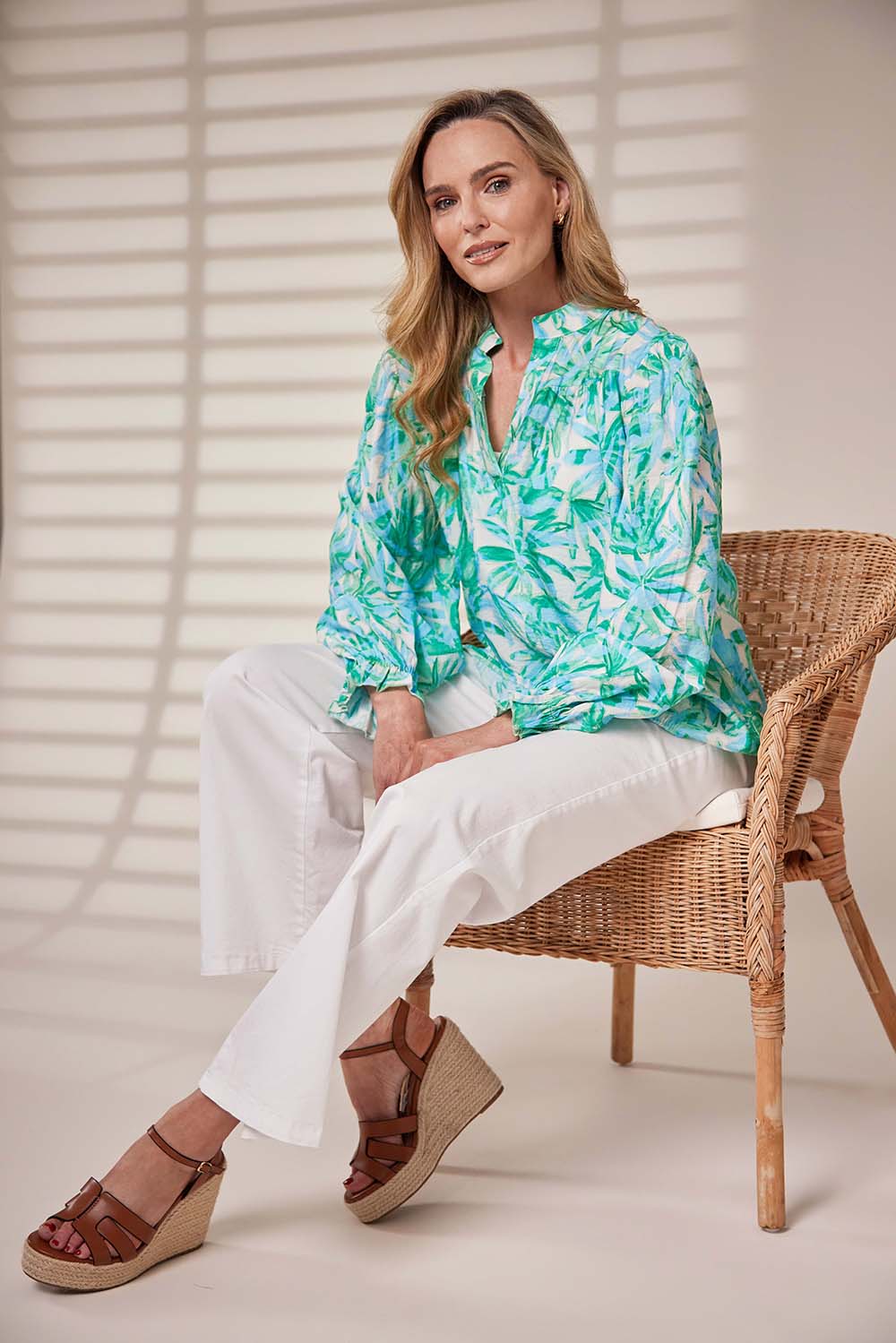Mint Palm Blouse - MC18022S