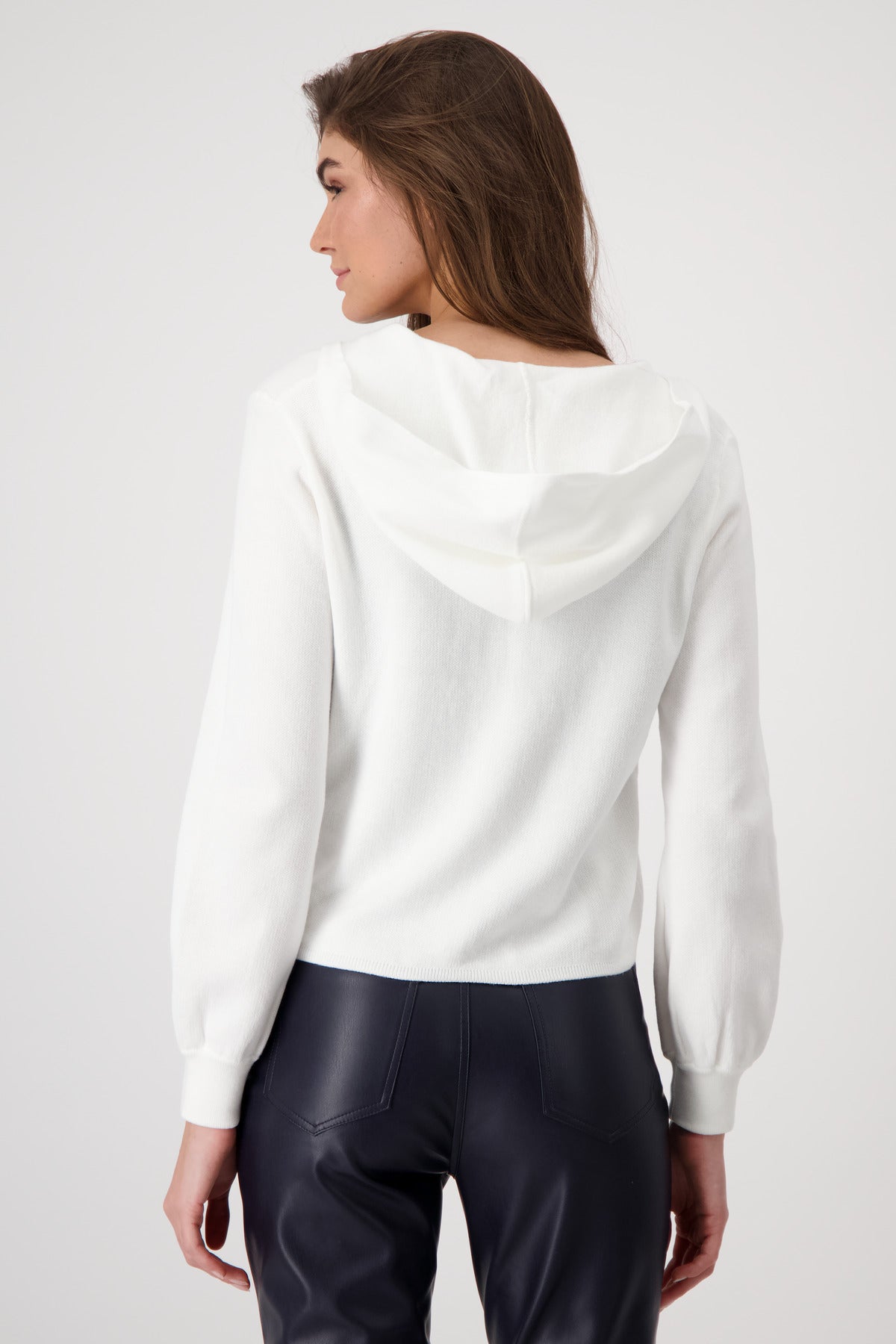 Off White Hooded Zip Jacket - 409461