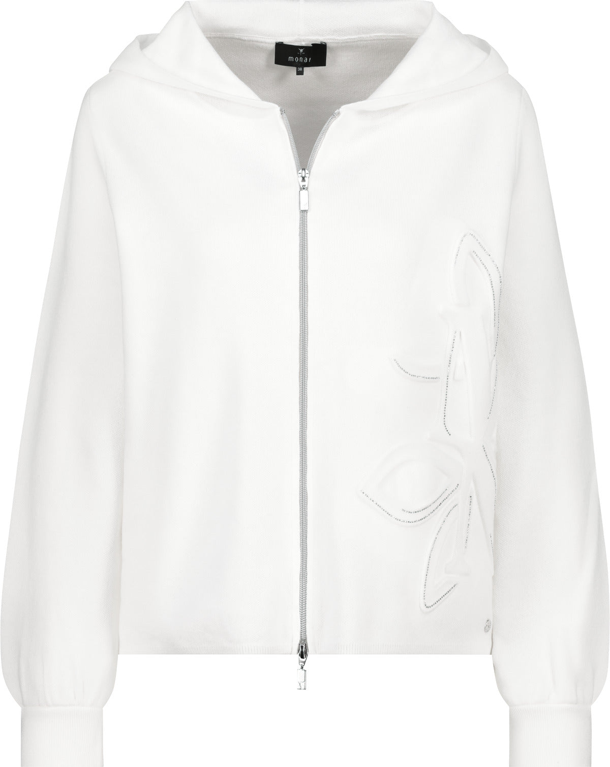 Off White Hooded Zip Jacket - 409461
