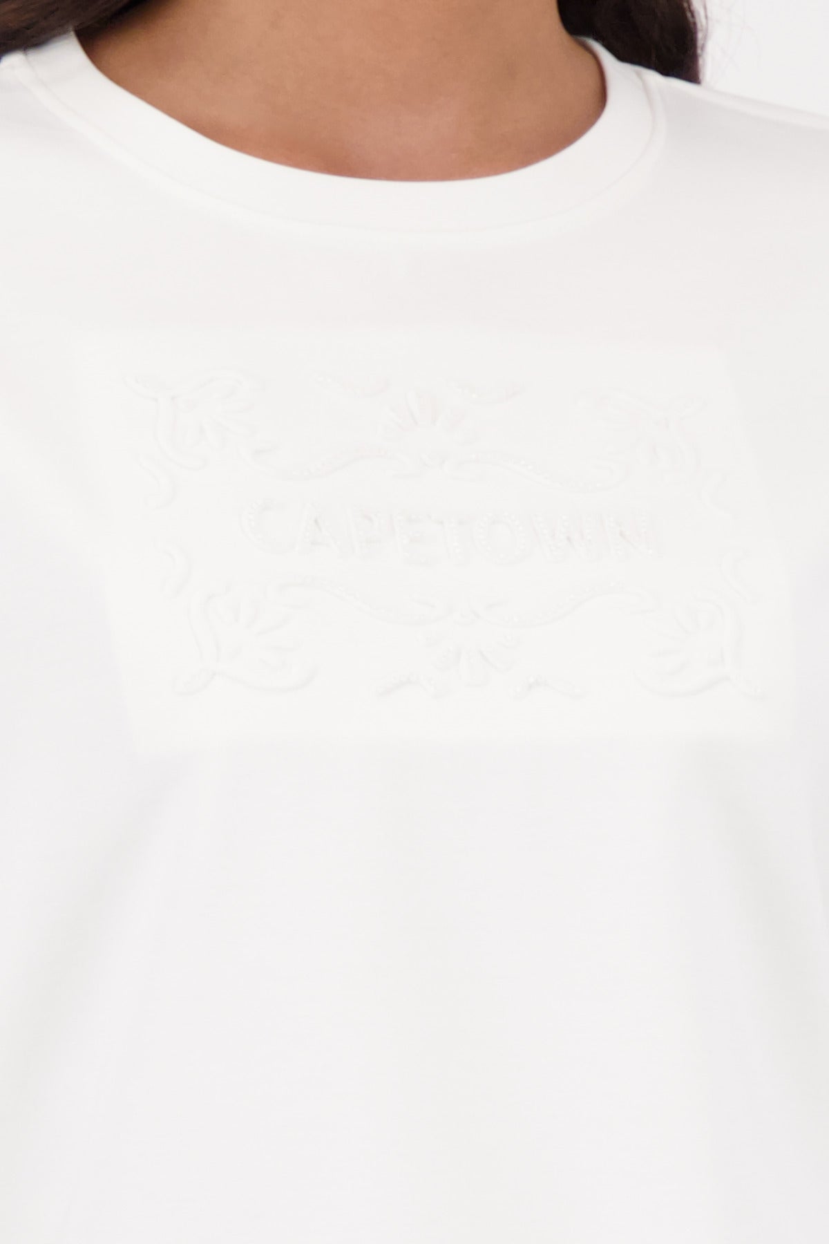 Off White Embossed T-Shirt - 410143