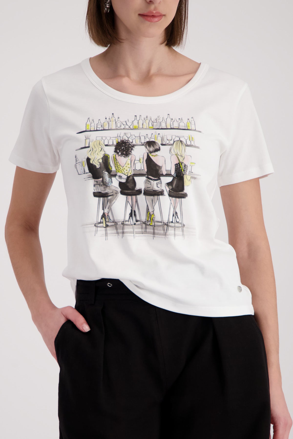 Cream Ladies Print Top - 410585