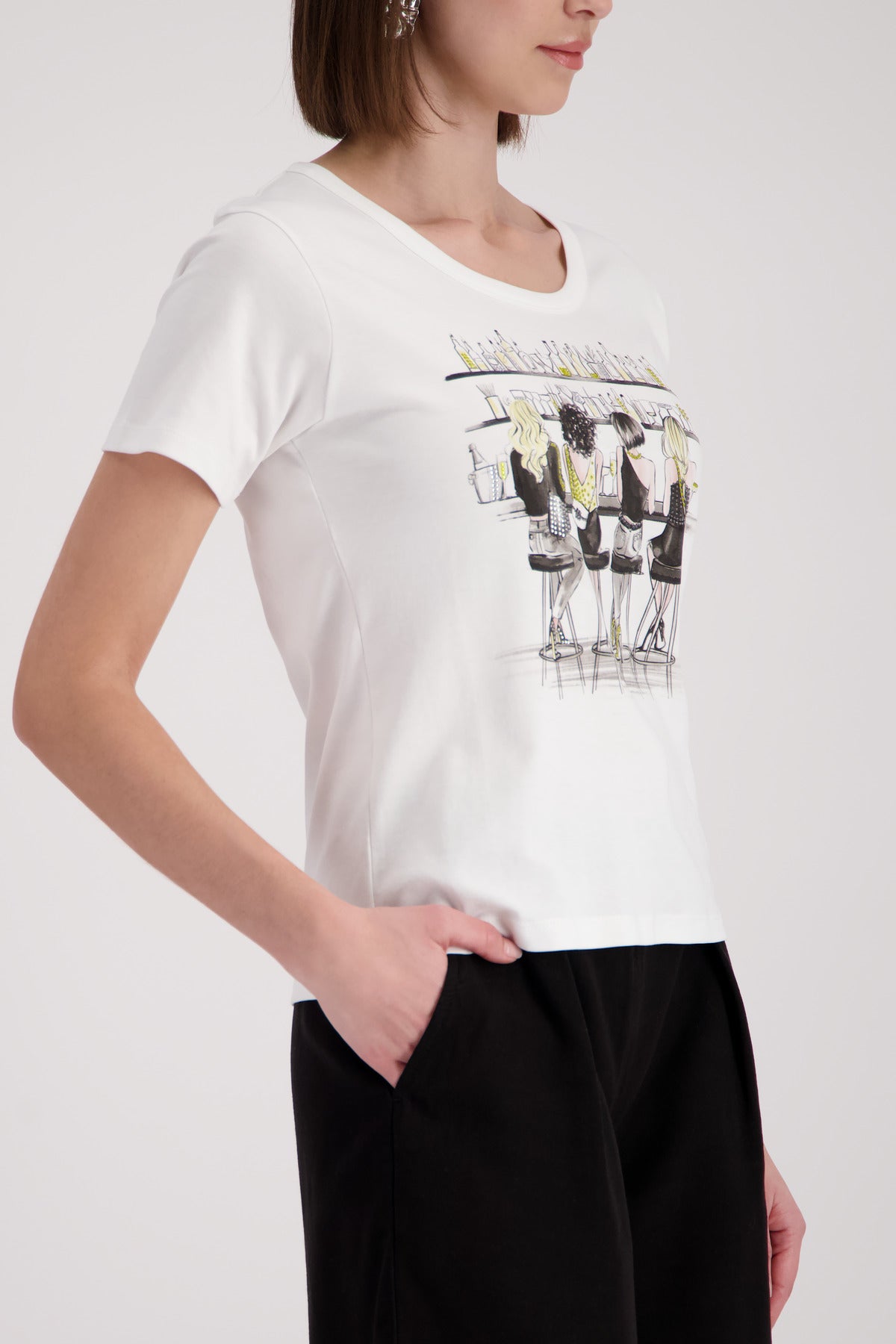 Cream Ladies Print Top - 410585