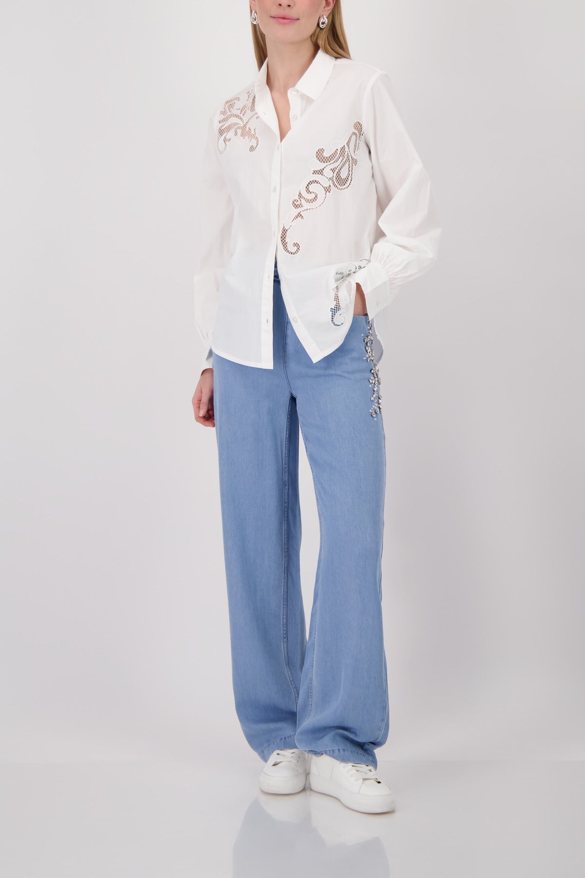 White Embroidered Shirt - 410837