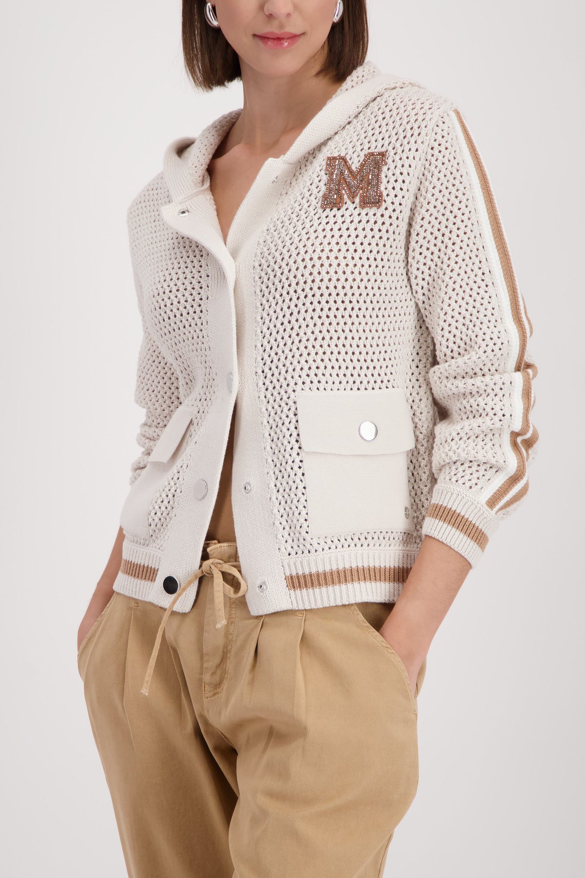 Champagne Beige Knit Jacket - 410283