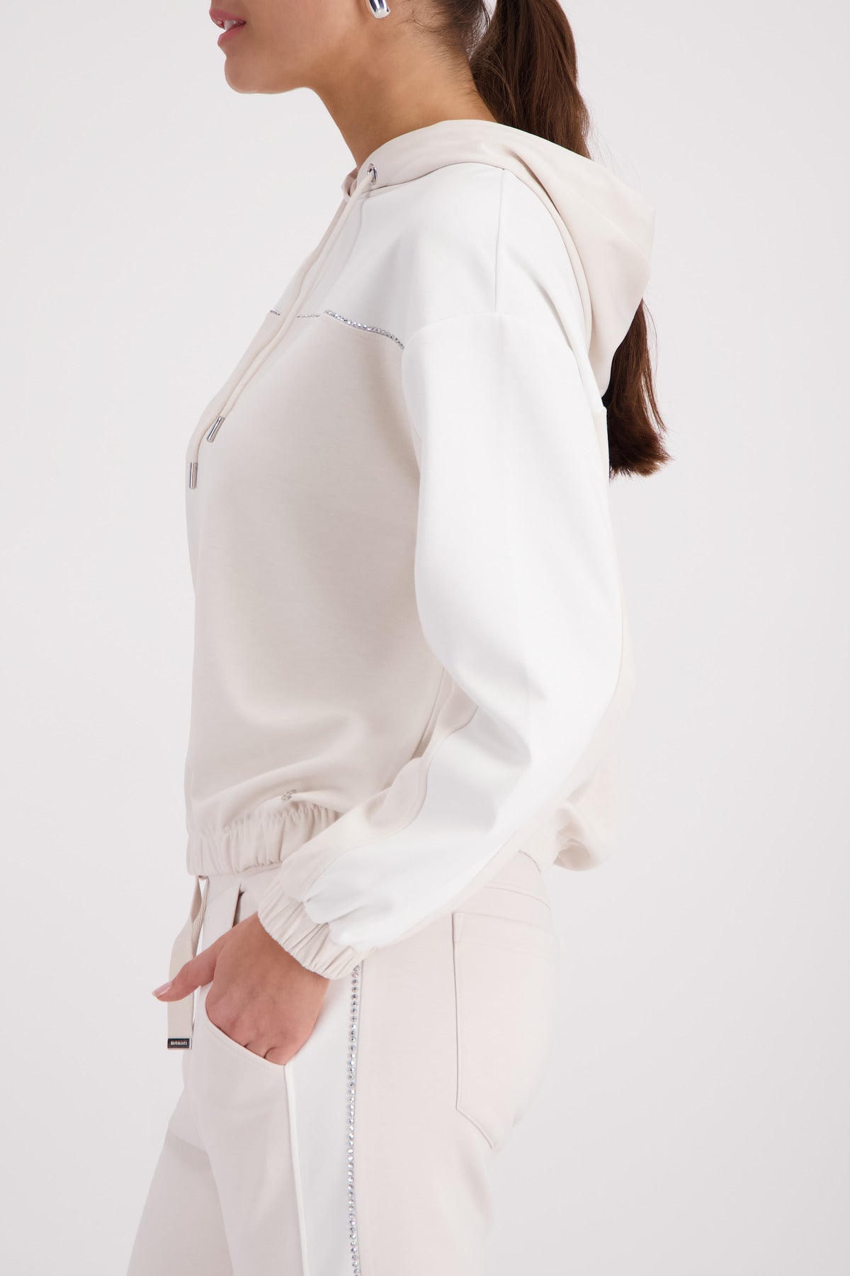 Champagne Beige Hooded Sweatshirt - 410406