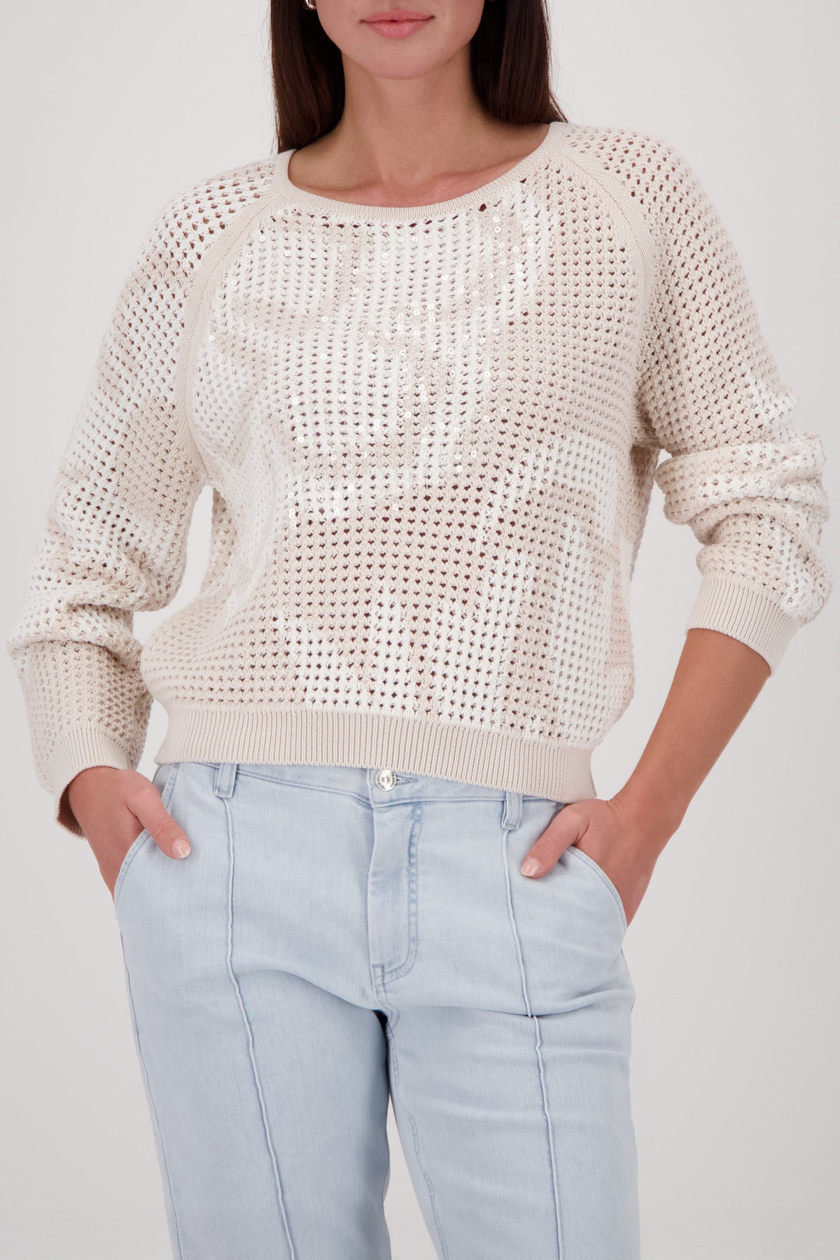 Champagne Beige Ajour Sweater - 410280