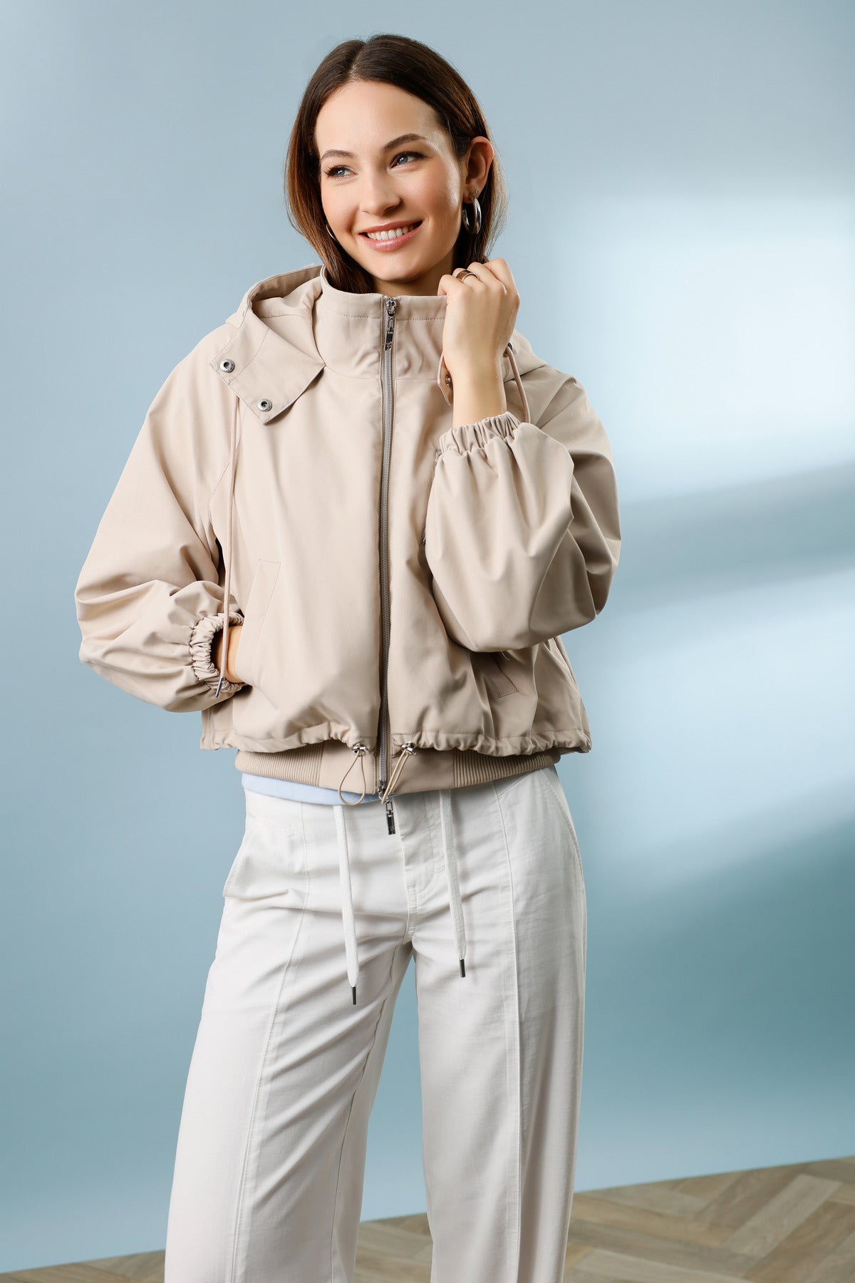 Sand Oversize Hooded Jacket - 410365