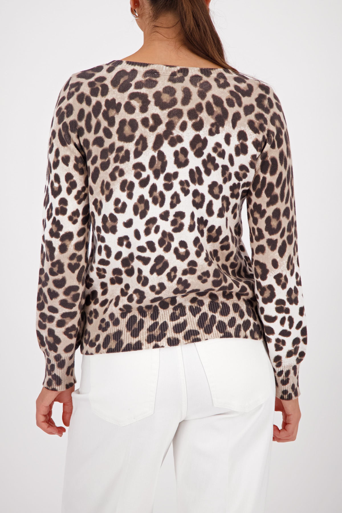 Dark Chocolate Leo Print Sweater - 410414