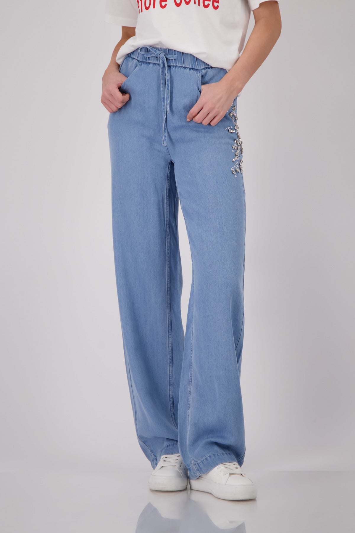 Blue Long Lyocell Pants - 410838