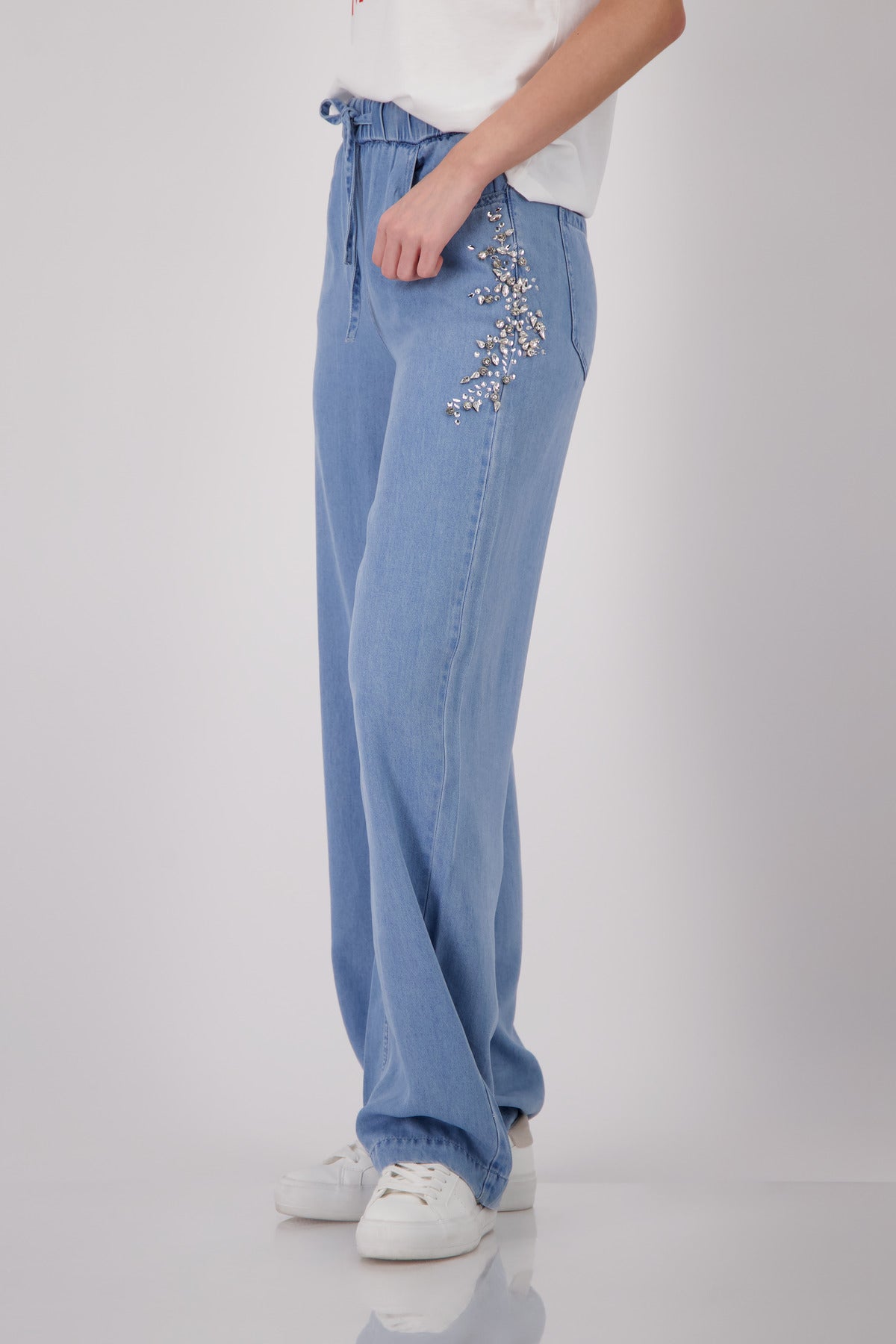 Blue Long Lyocell Pants - 410838