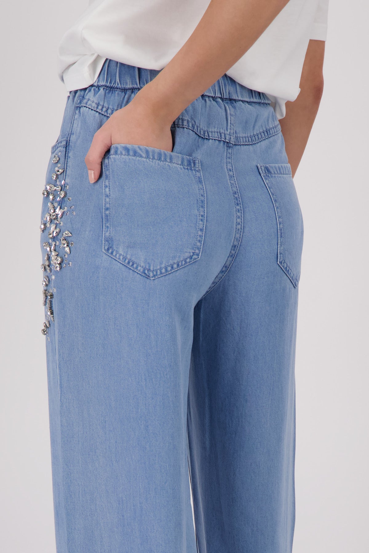 Blue Long Lyocell Pants - 410838