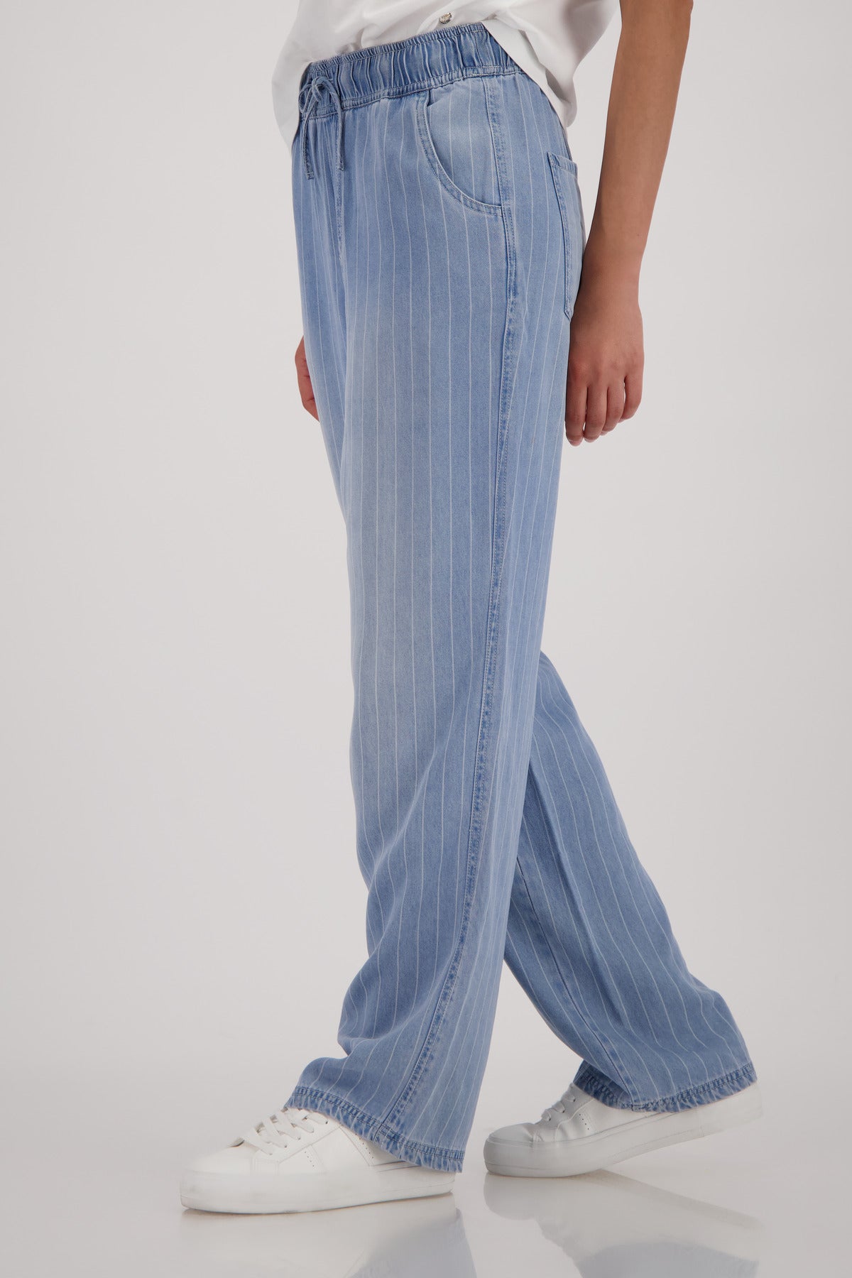 Blue Lyocell Wide Leg Trousers - 410954