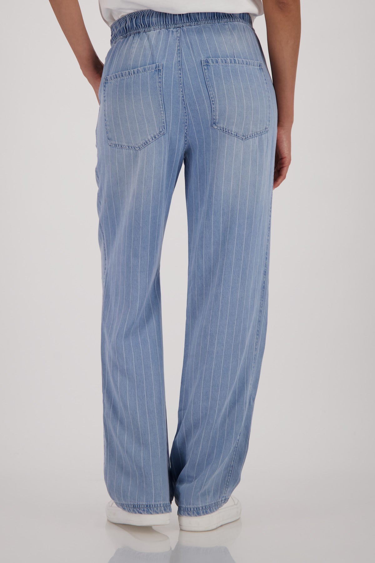 Blue Lyocell Wide Leg Trousers - 410954