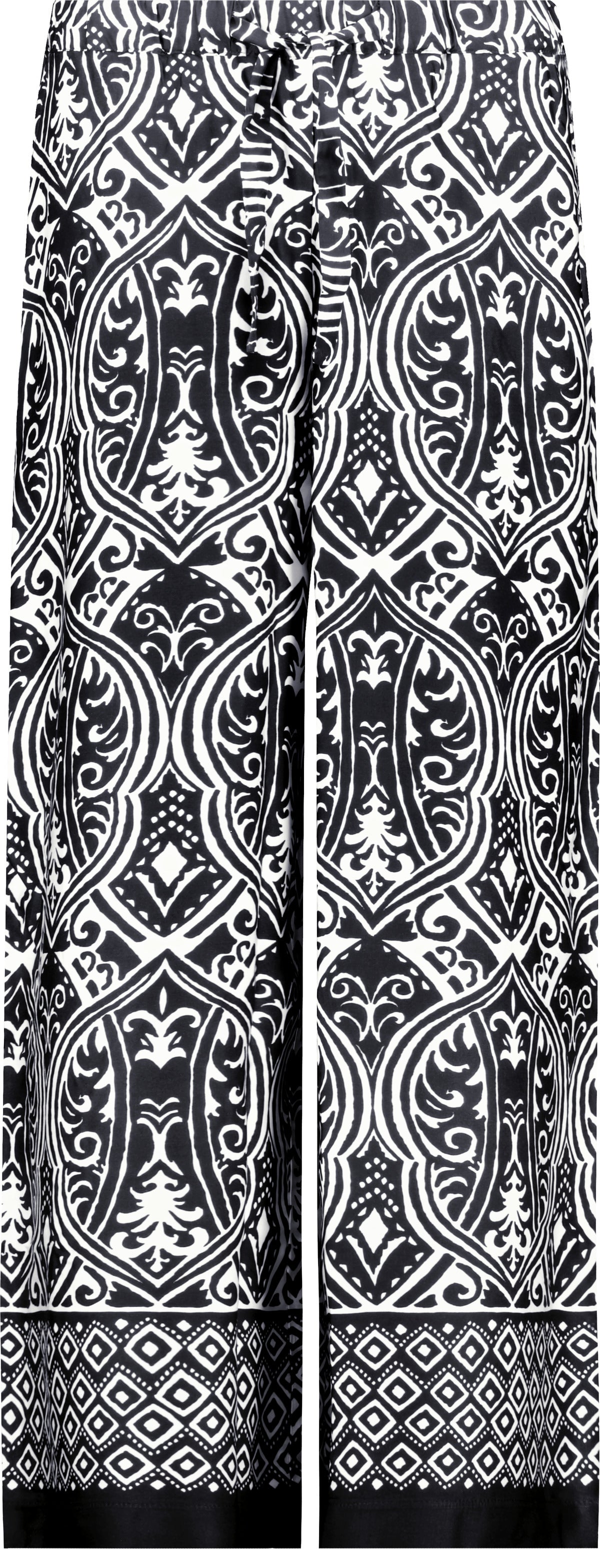 Black Print Palazzo Pants - 410595