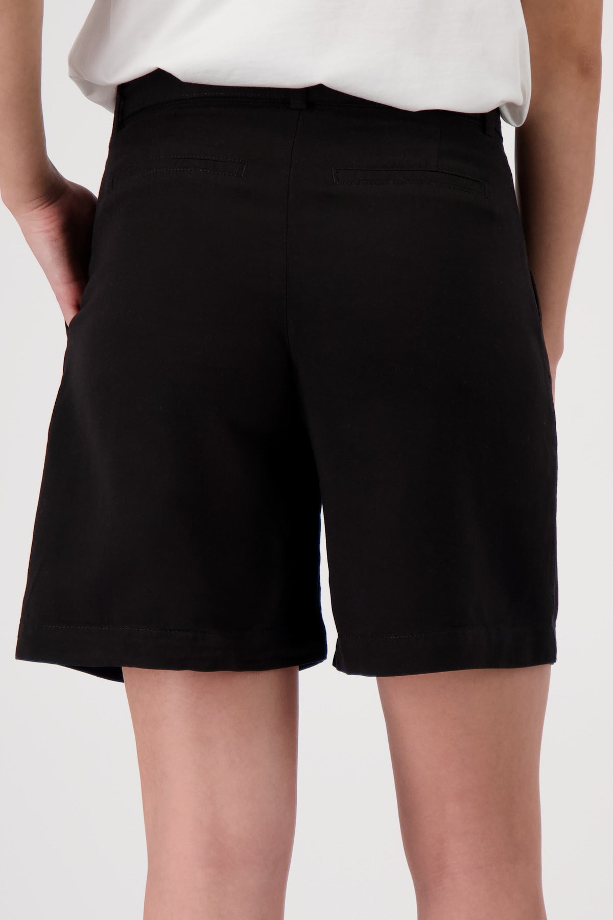 Black Linen Blend Shorts - 410663