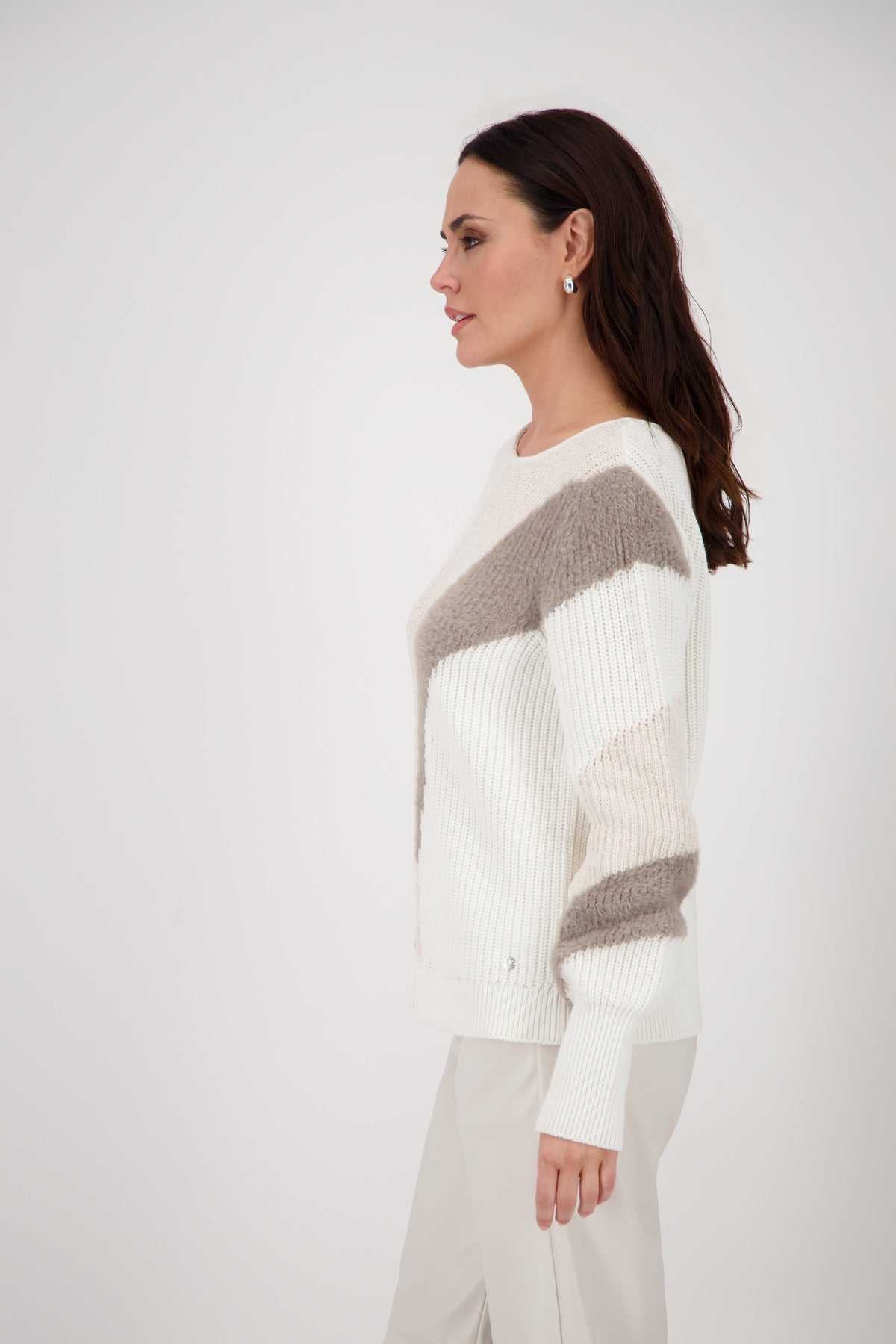Off White Intarsia Sweater - 808973