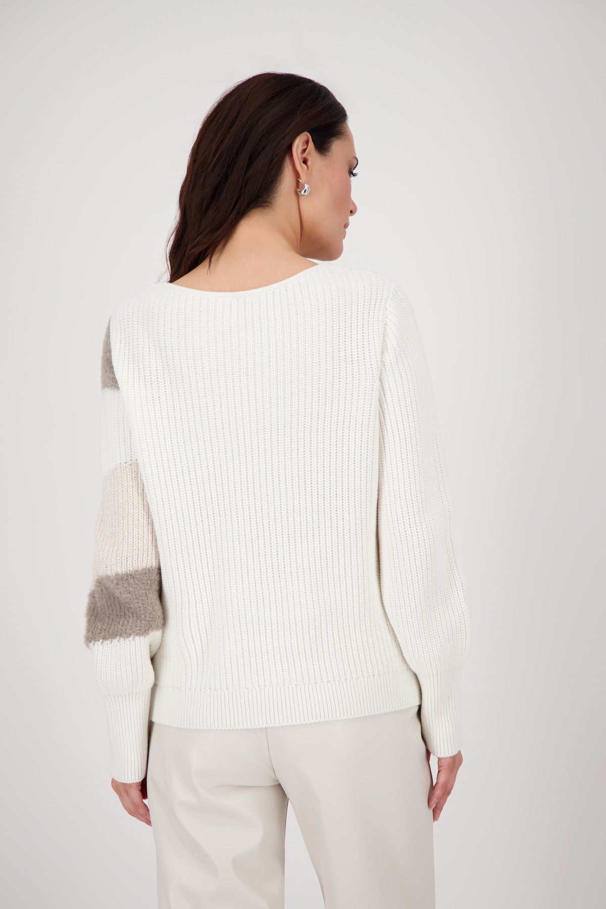 Off White Intarsia Sweater - 808973
