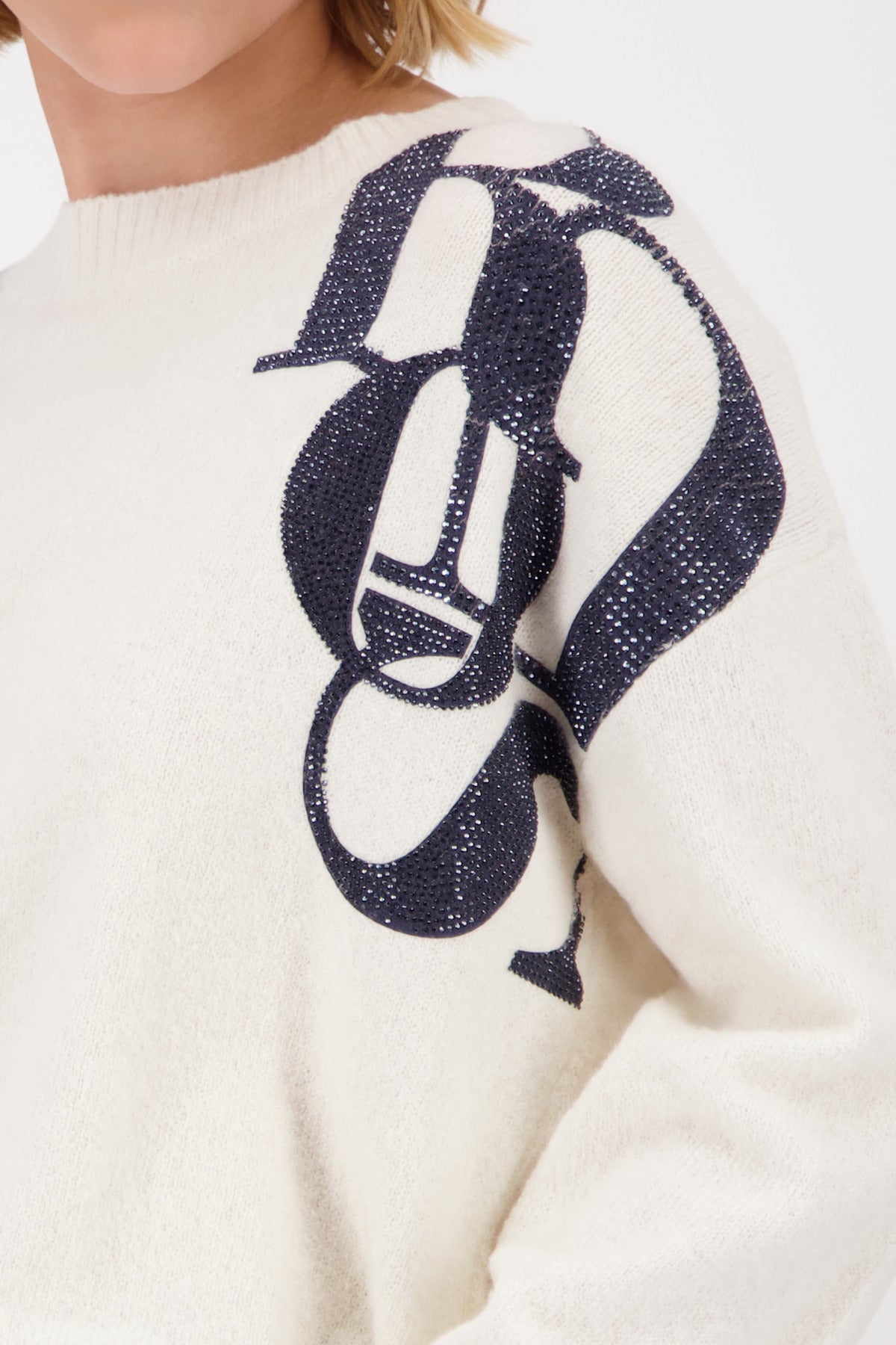Off White Script Print Sweater - 809099
