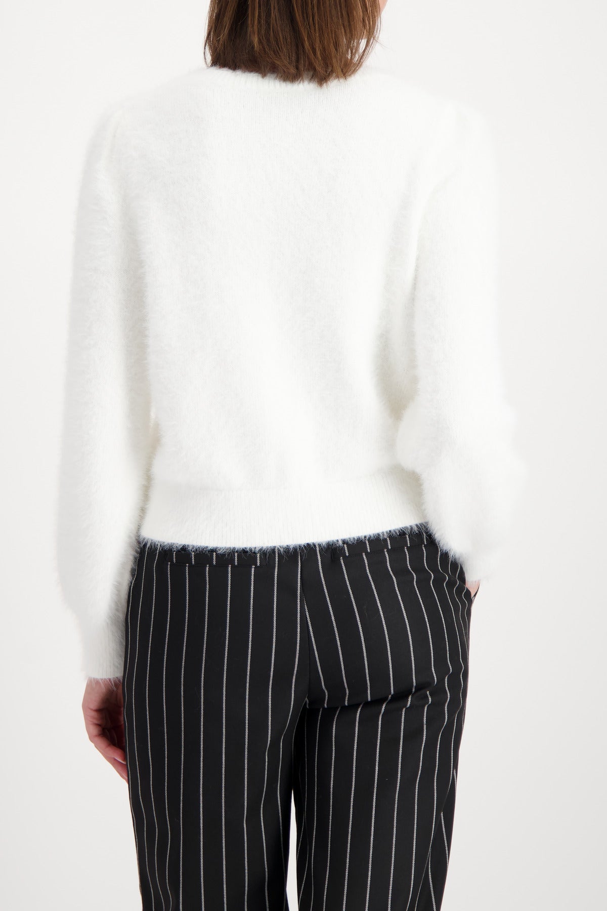 Off White Plush Cardigan - 809569