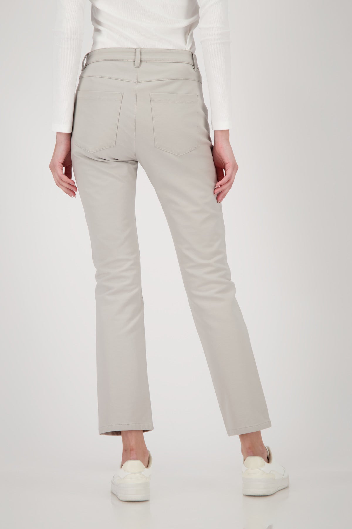 Greige Faux Leather Trousers - 808778