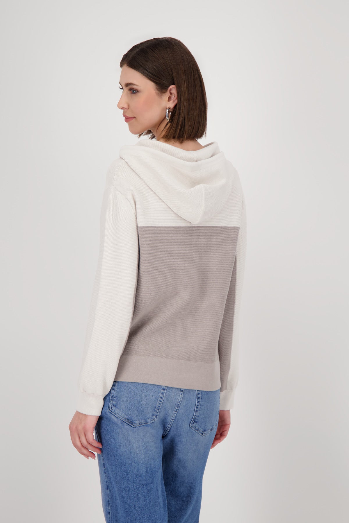 Greige Hooded Sweater - 808976