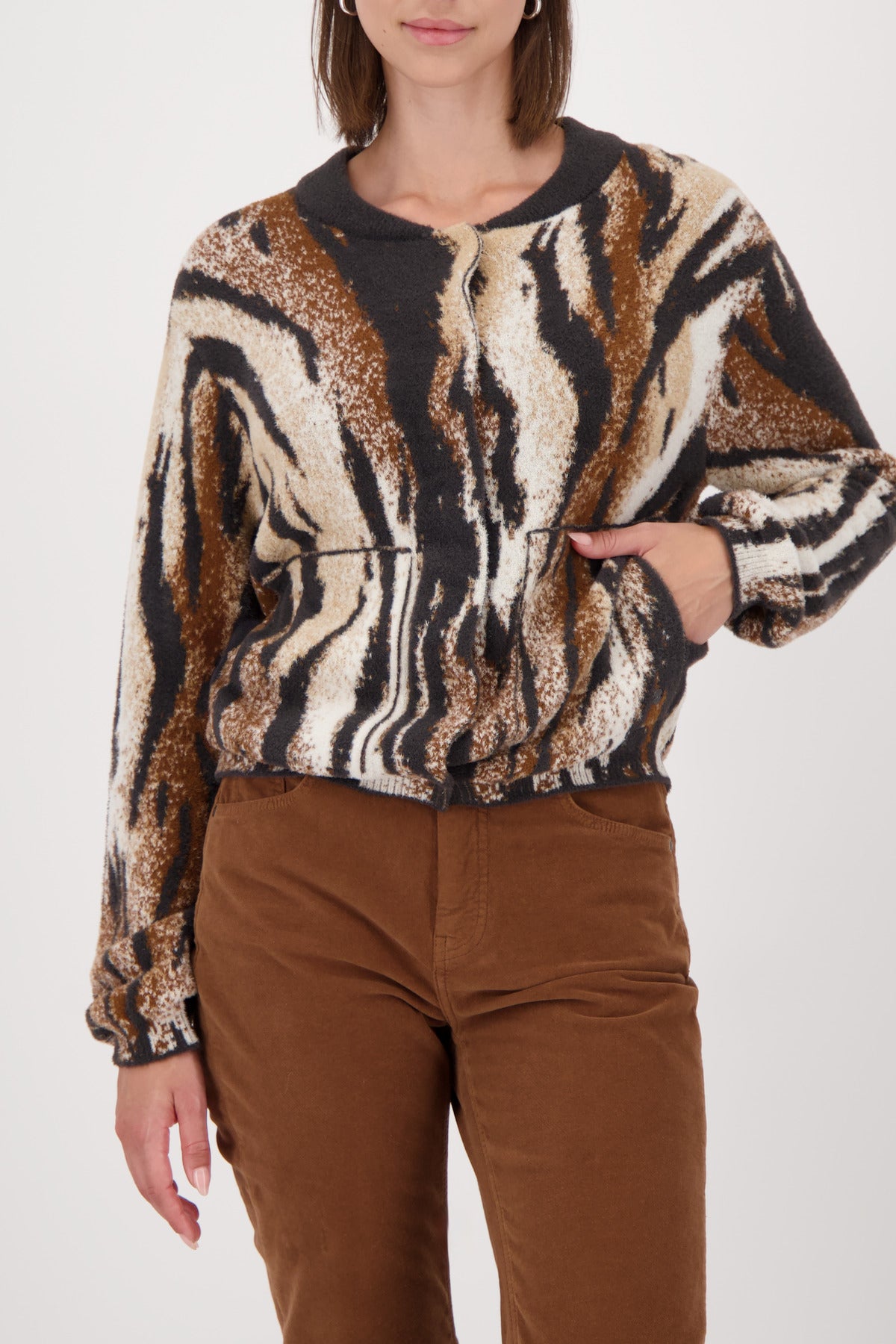 Tiger Knit Zip Jacket - 809567