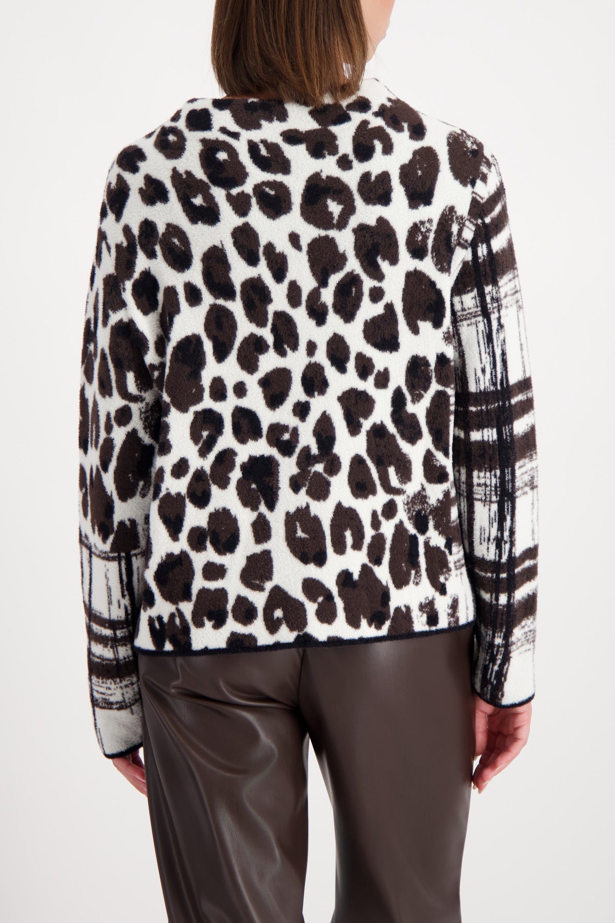 Black Mixed Pattern Pullover - 809496