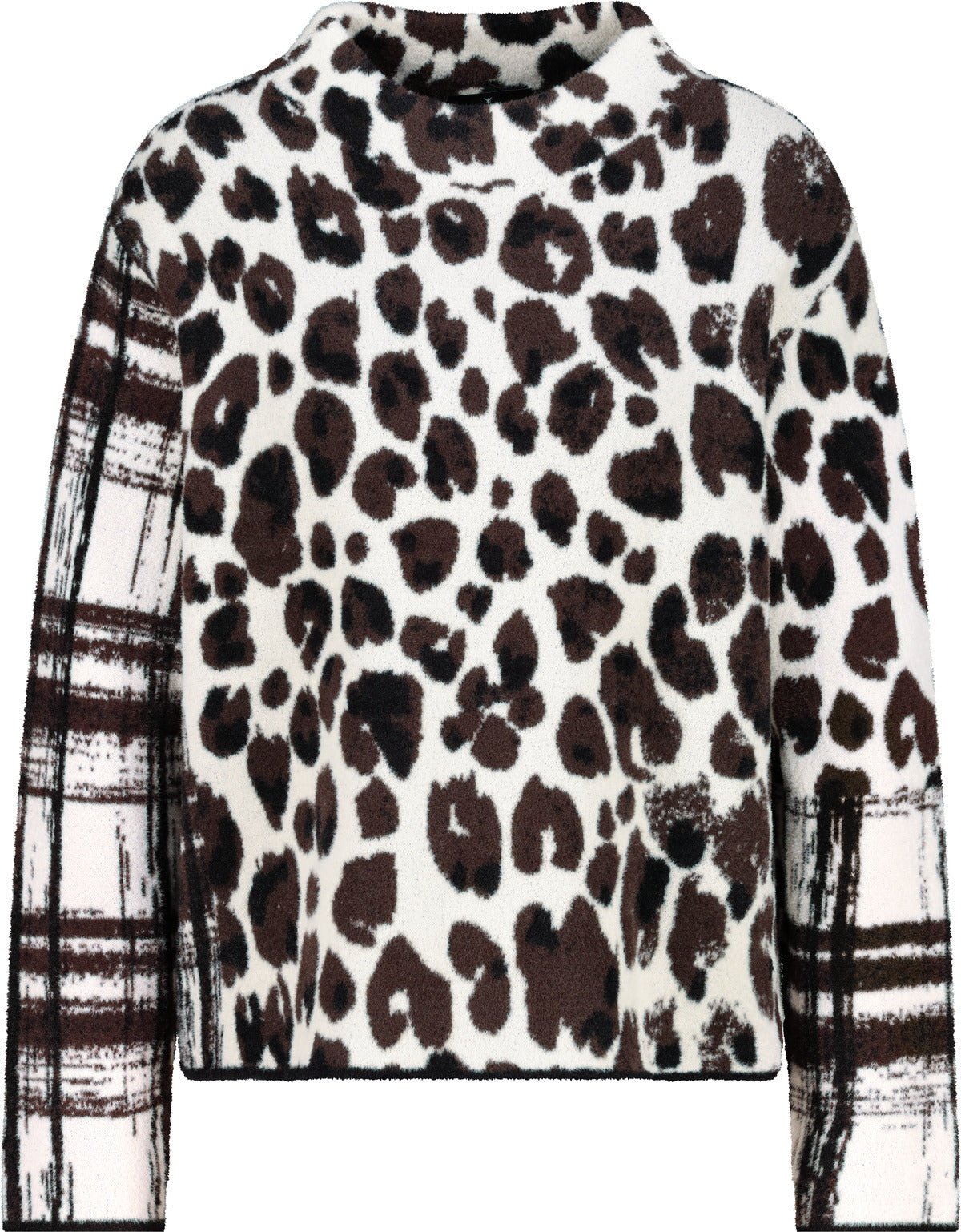Black Mixed Pattern Pullover - 809496