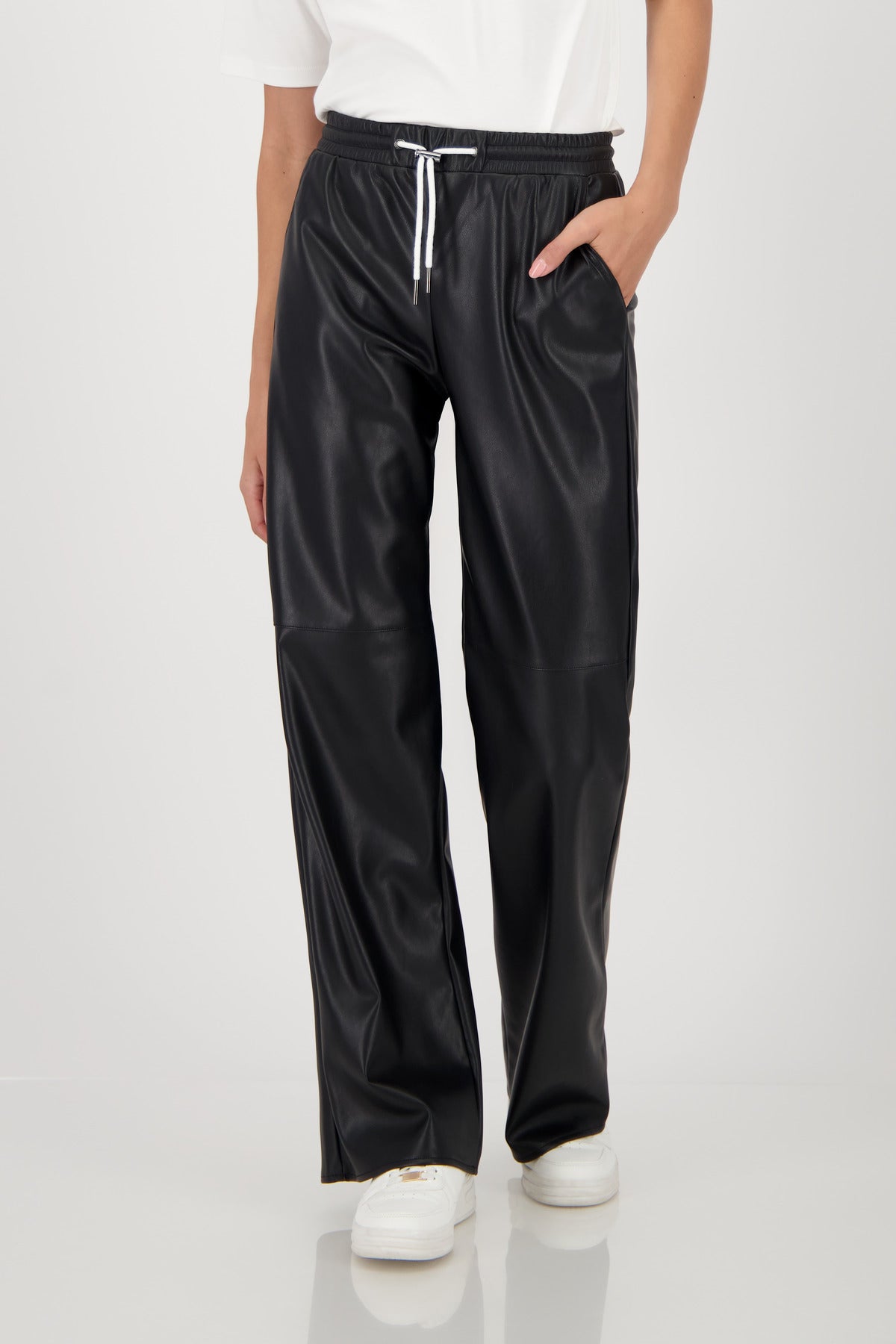 Shop Monari Black Faux Leather Trousers 808752 Vanity Fair