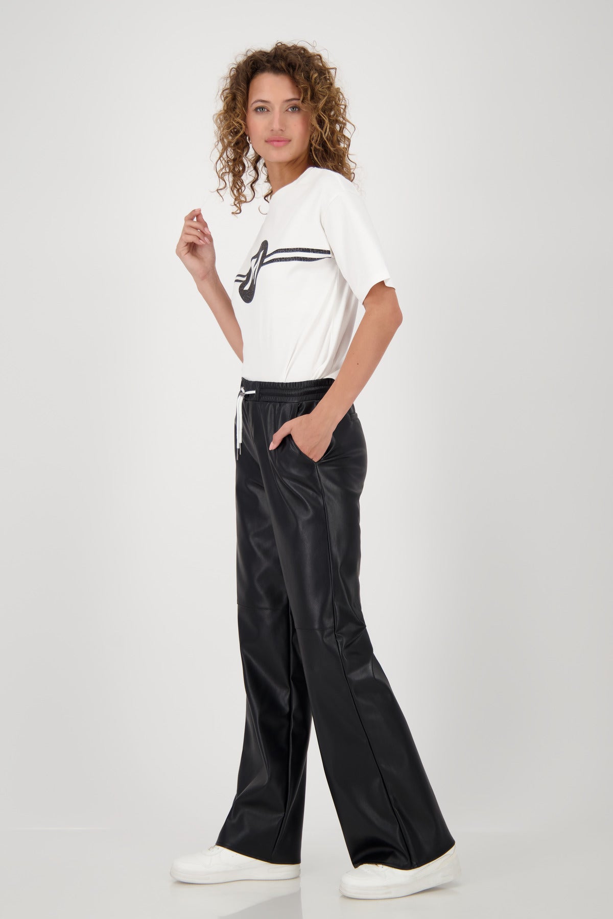 Black Faux Leather Trousers - 808752