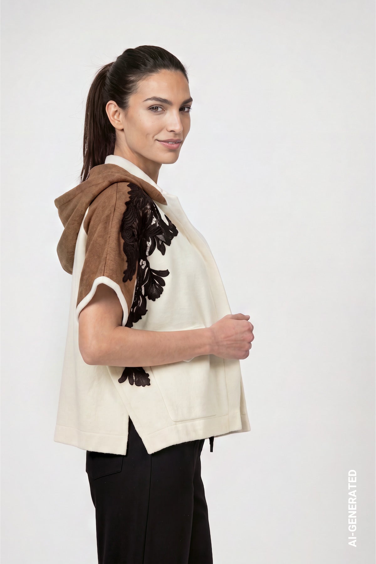 Antique White Hooded Cardigan - 809929