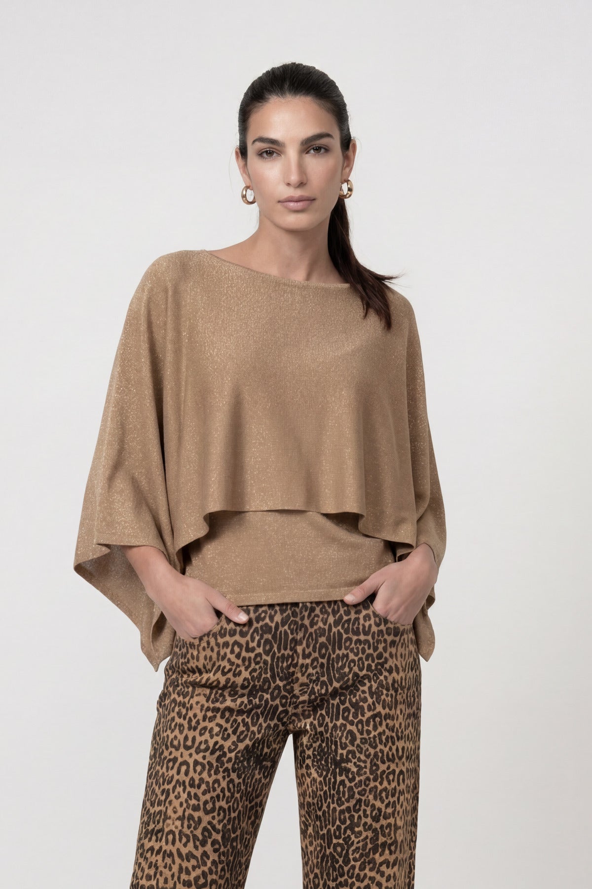 Brown Sugar Lurex Overlay Top - 809921