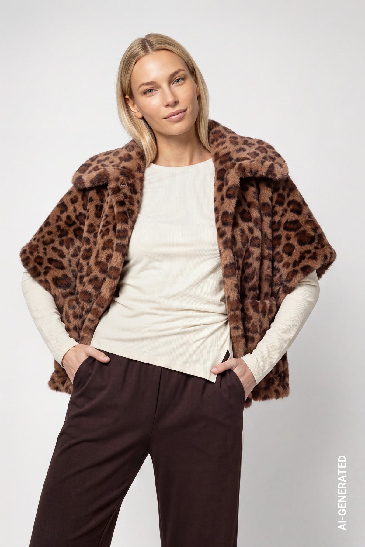 Hazel Leo Print Faux Fur Jacket - 809798
