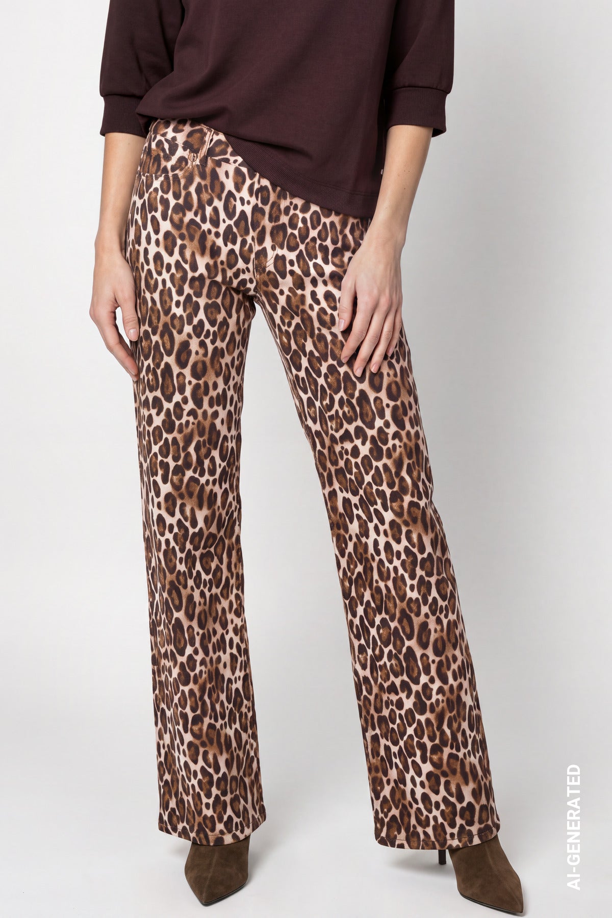 Hazel Leo Print Jeans - 810121