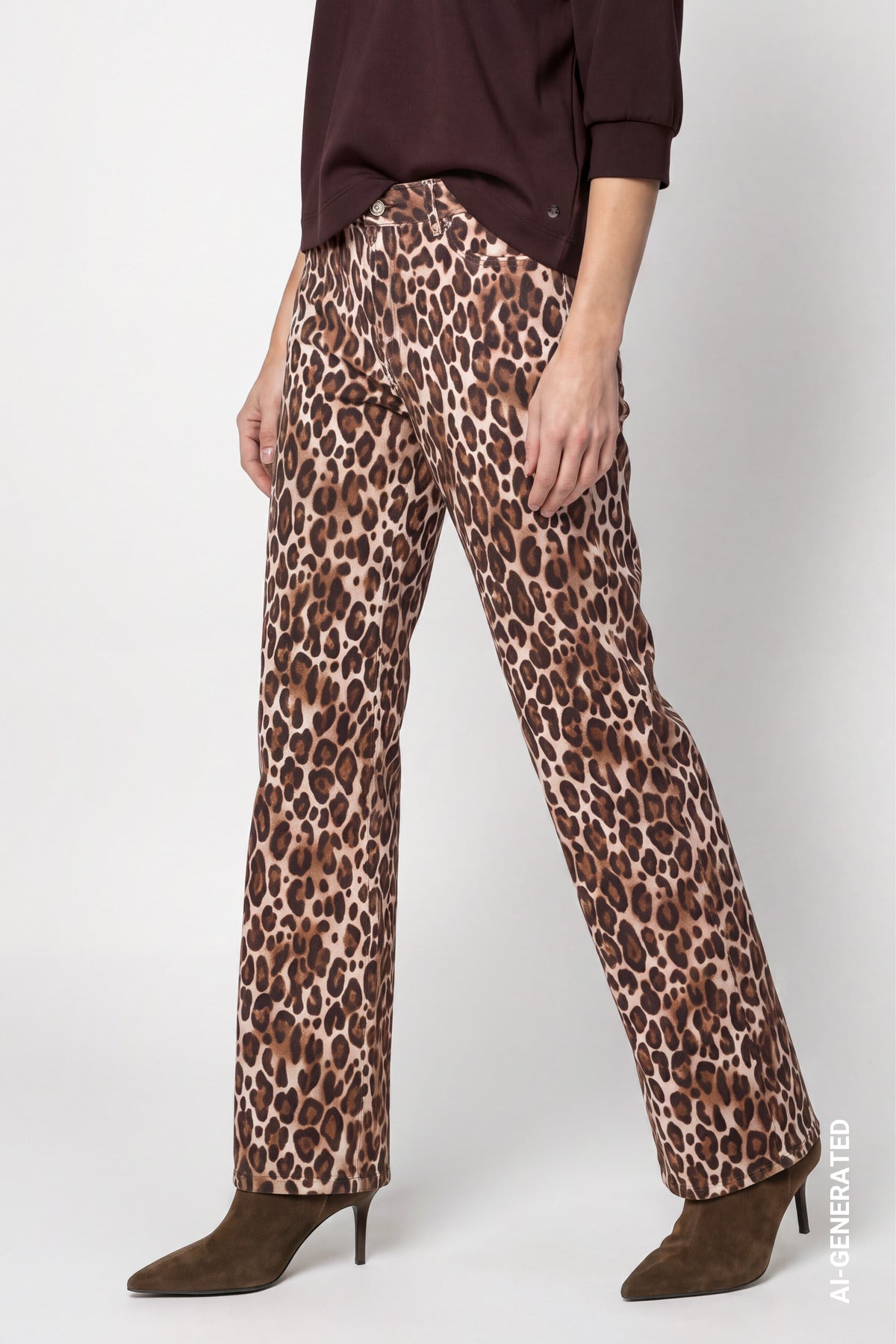 Hazel Leo Print Jeans - 810121